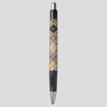 Beige and Brown Tartan Pen