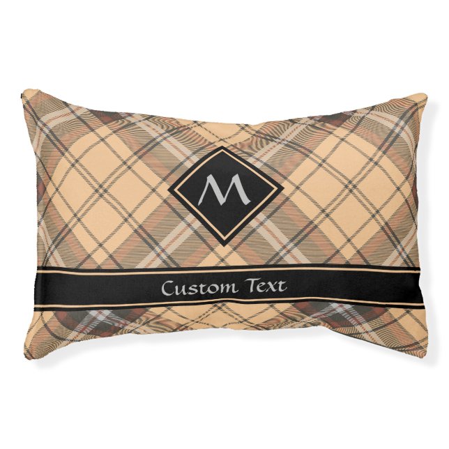 Beige and Brown Tartan Pet Bed (Front)