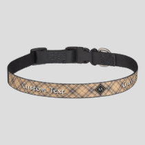 Beige and Brown Tartan Pet Collar