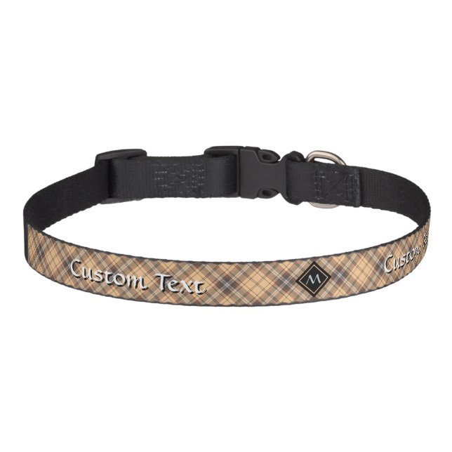 Beige and Brown Tartan Pet Collar (Front)