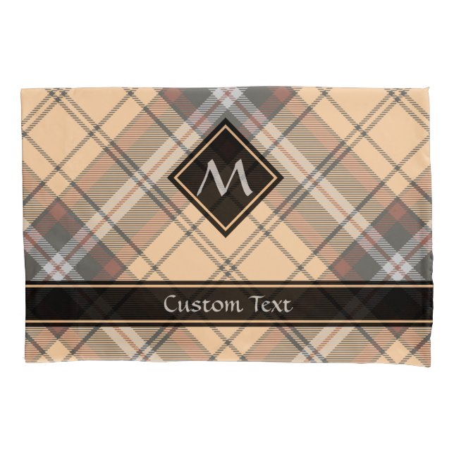 Beige and Brown Tartan Pillow Case (Front)