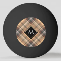 Beige and Brown Tartan Ping Pong Ball