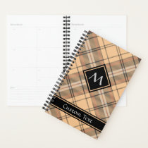 Beige and Brown Tartan Planner