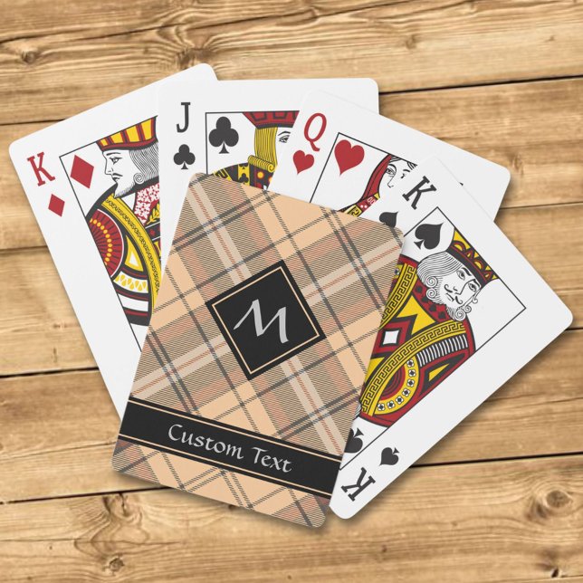 Beige and Brown Tartan Poker Cards (Creator Uploaded)