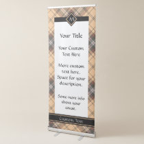 Beige and Brown Tartan Retractable Banner