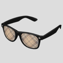 Beige and Brown Tartan Retro Sunglasses