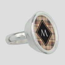 Beige and Brown Tartan Ring