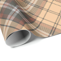 Beige and Brown Tartan Rotated Wrapping Paper