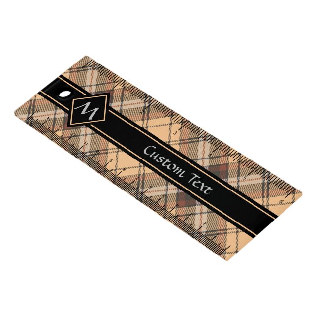 Beige and Brown Tartan Ruler (Angled)