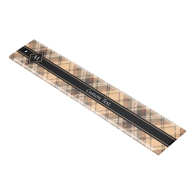 Beige and Brown Tartan Ruler (Angled)