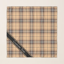 Beige and Brown Tartan Scarf