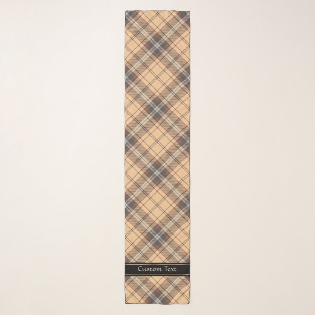Beige and Brown Tartan Scarf (Front)