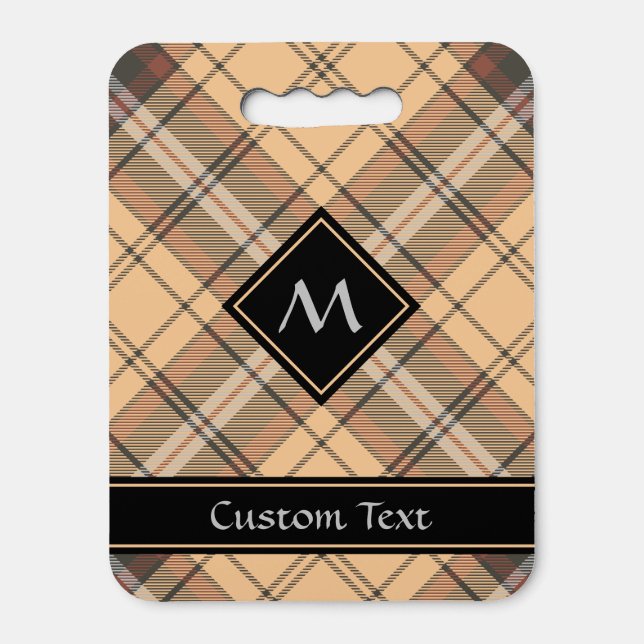Beige and Brown Tartan Seat Cushion (Front Vertical)