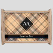 Beige and Brown Tartan Serving Tray