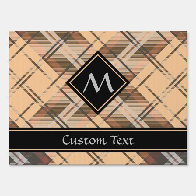 Beige and Brown Tartan Sign (Front)
