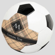 Beige and Brown Tartan Soccer Ball