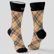 Beige and Brown Tartan Socks