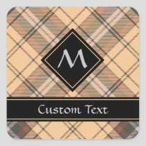 Beige and Brown Tartan Square Sticker