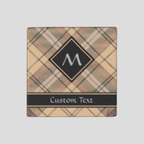 Beige and Brown Tartan Stone Magnet