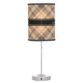 Beige and Brown Tartan Table Lamp (Back)