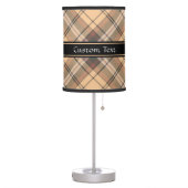 Beige and Brown Tartan Table Lamp (Left)