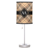 Beige and Brown Tartan Table Lamp (Right)