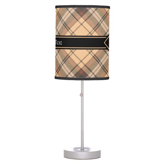 Beige and Brown Tartan Table Lamp (Front)