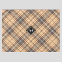 Beige and Brown Tartan Tablecloth