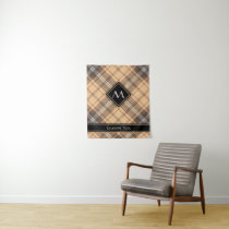 Beige and Brown Tartan Tapestry