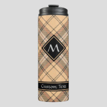 Beige and Brown Tartan Thermal Tumbler