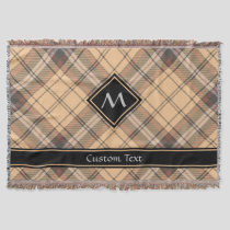 Beige and Brown Tartan Throw Blanket