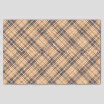 Beige and Brown Tartan Tissue Paper