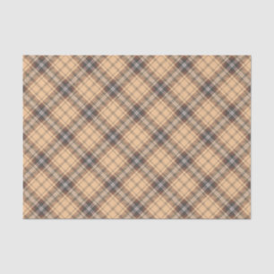 Beige and Brown Tartan Tissue Paper