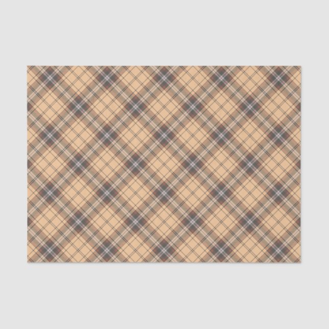 Beige and Brown Tartan Tissue Paper (Front)