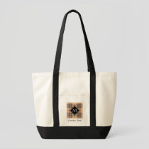 Beige and Brown Tartan Tote Bag