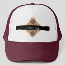 Beige and Brown Tartan Trucker Hat