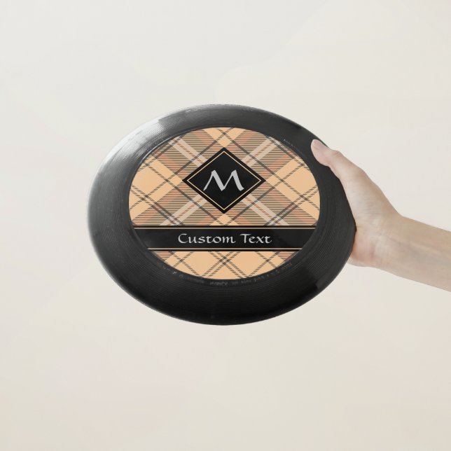 Beige and Brown Tartan Wham-O Frisbee (In Hand)