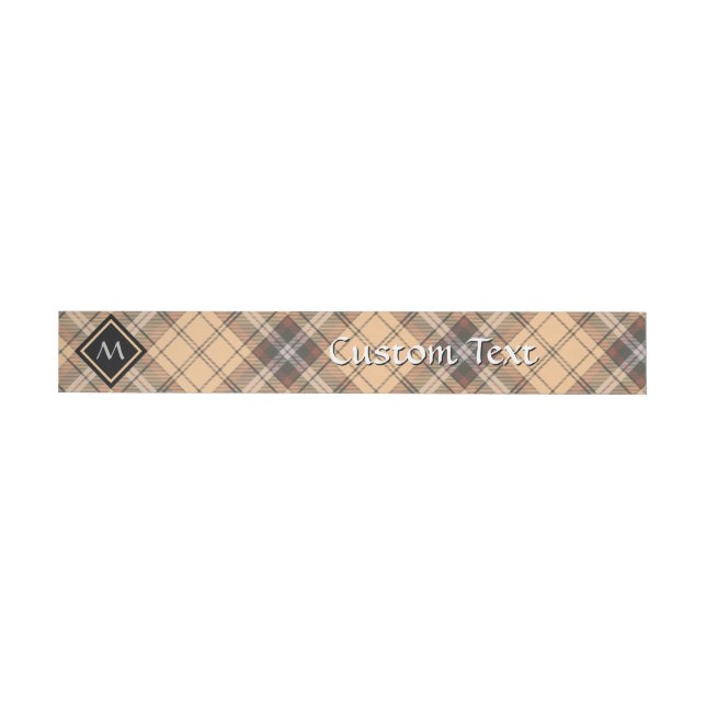 Beige and Brown Tartan Wrap Around Address Label (Individual)