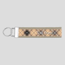 Beige and Brown Tartan Wrist Keychain