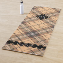 Beige and Brown Tartan Yoga Mat