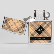 Beige and Brown Tartan Zippo Lighter