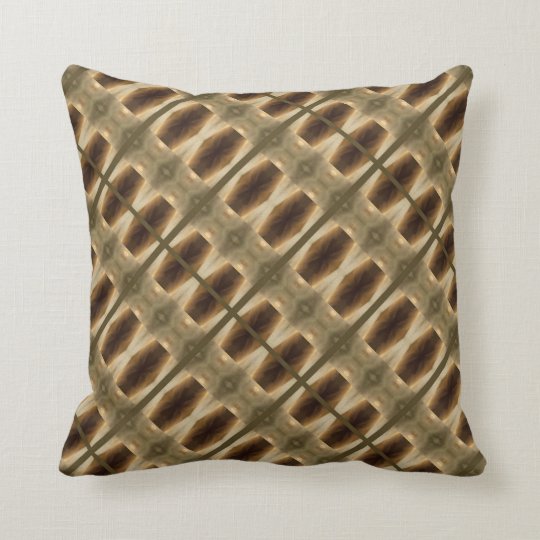 Beige and Brown with geometric shapes Throw Pillow