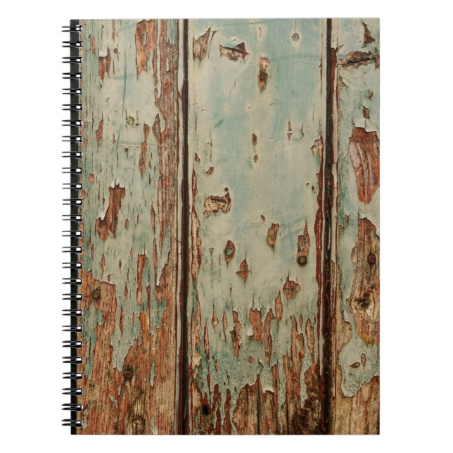 Beige and brown wooden board notebook (Front)