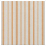 Beige and Burnt Orange Classic Ticking Stripes Fabric