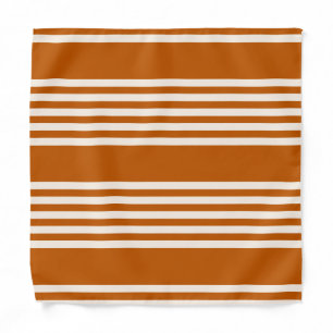 Beige and burnt orange five stripe pattern bandana