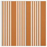 Beige and burnt orange five stripe pattern fabric