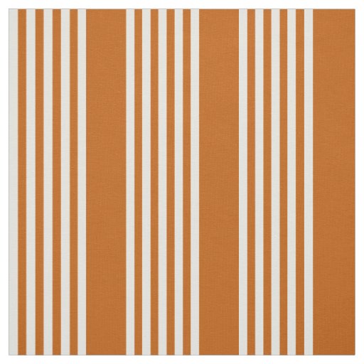 Beige and burnt orange five stripe pattern fabric