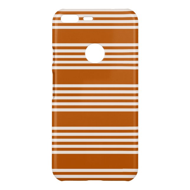 Beige and burnt orange five stripe pattern uncommon google pixel XL case (Back)