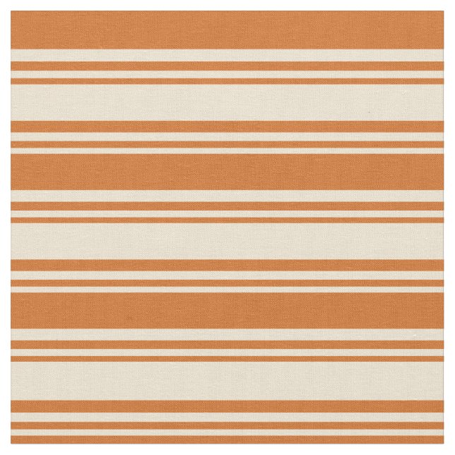Beige and Chocolate Pattern of Stripes Fabric (Close Up)