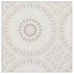 Beige and Cream Mandala Pattern Fabric